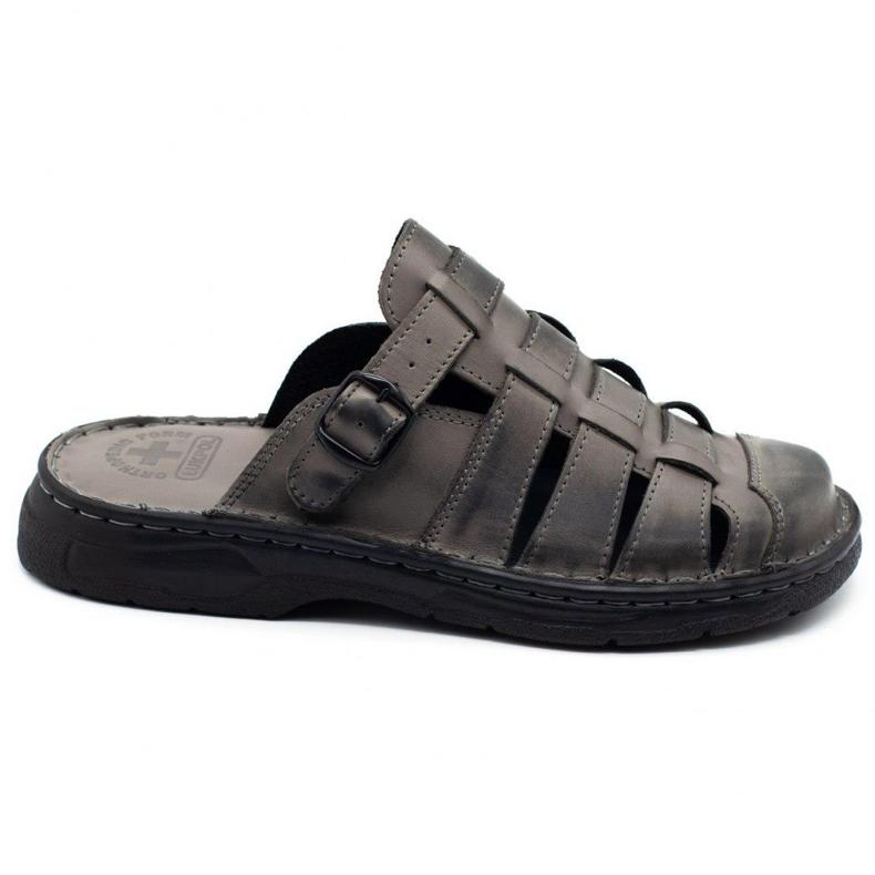 ŁUKPOL Pantofole da uomo 860 grigie grigio 1