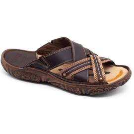 Lemar Pantofole da uomo in pelle 1654 marrone 1