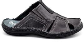 Polbut Pantofole da uomo in pelle 312 grigie grigio 1
