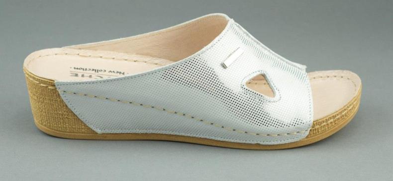 Tyche Pantofole con zeppa 590 bianche e argento bianco e argento 2