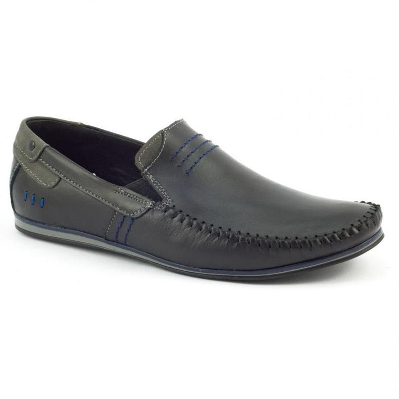 KOMODO Mocassini da uomo in pelle nera 876 nero 1