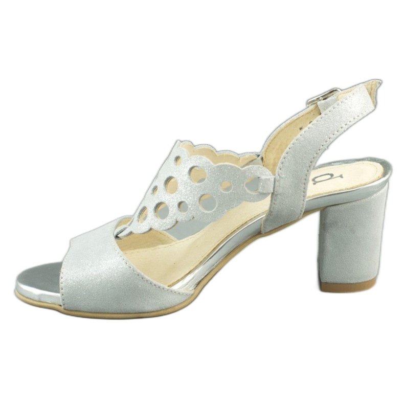 Dolce Pietro Sandali da donna in camoscio sul post 2083 in bianco e argento multicolore 1