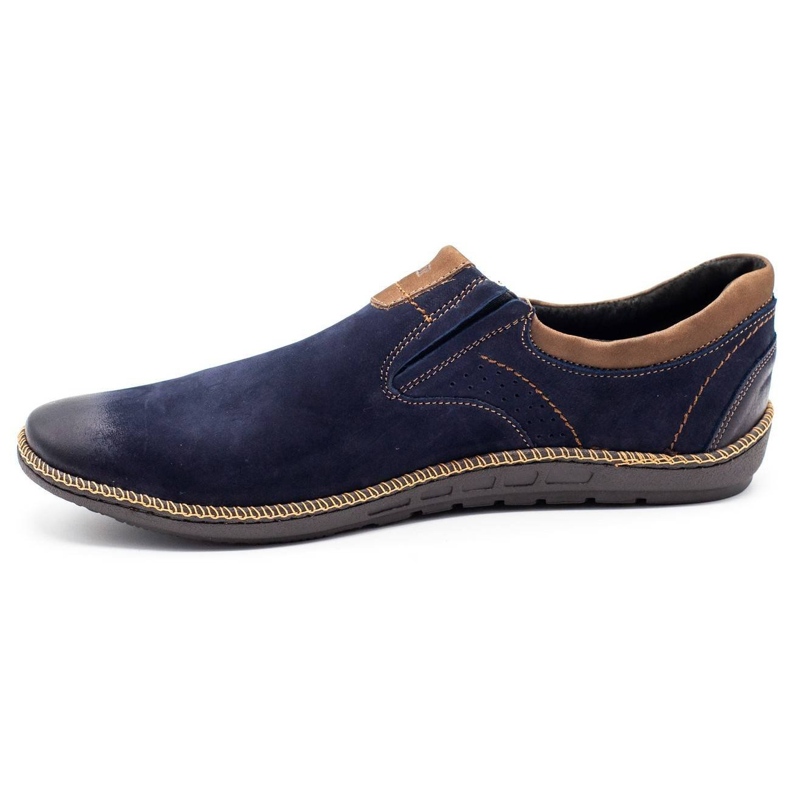 Joker Scarpe da uomo, mocassini in pelle 937 blu navy 1