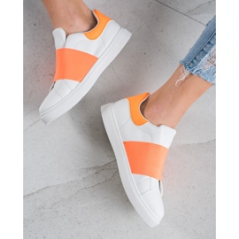 SHELOVET Scarpe slip-on con elastico bianco arancia 1