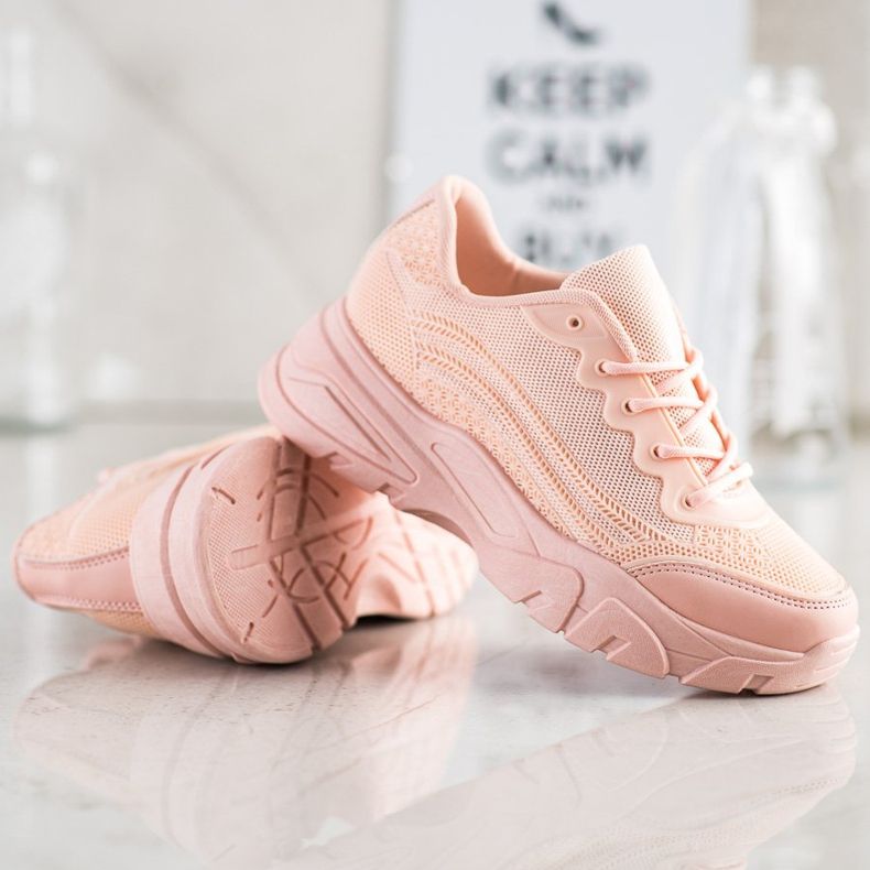 SHELOVET Scarpe da ginnastica in polvere rosa 1