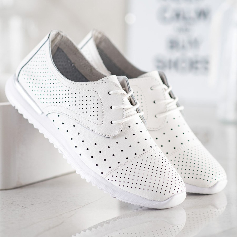 Kylie Scarpe in pelle traforata bianco 2