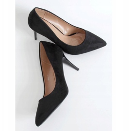 Décolleté con tacco in camoscio nero 3980 Black 1