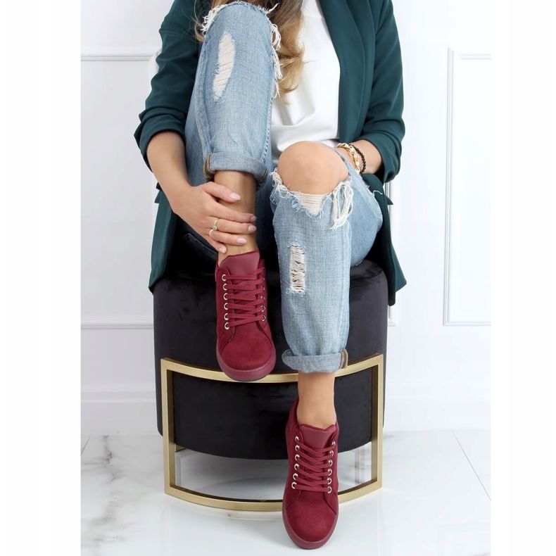 Sneakers con zeppa nascosta M329 Wine Red rosso 1