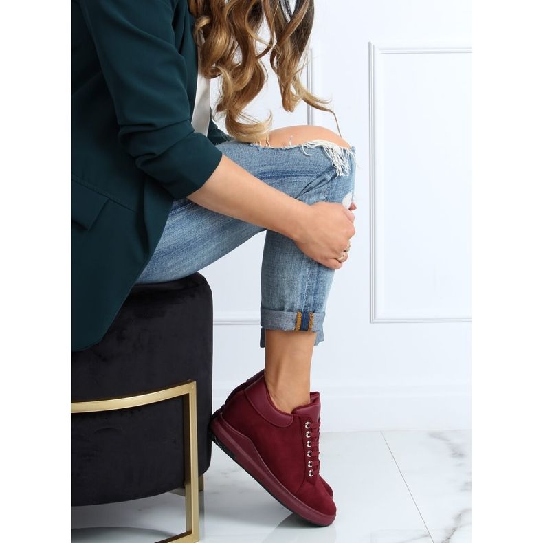 Sneakers con zeppa nascosta M329 Wine Red rosso 2