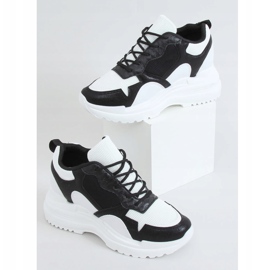 Scarpe sportive con zeppa in bianco e nero 3171 Black bianca 1