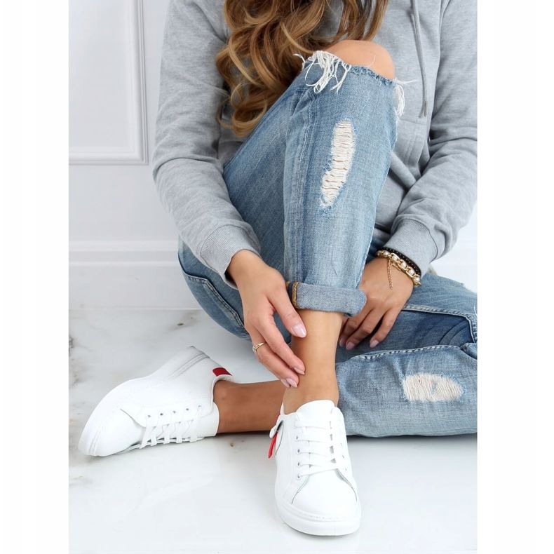 Sneakers da donna bianche e rosse LA132P Red bianco rosso 2