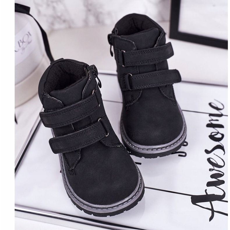 Apawwa Velcro Black Moa per bambini nero 2