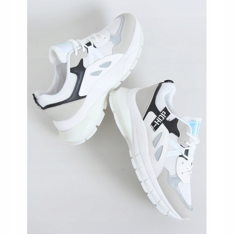 Scarpe sportive da donna bianche B0-553 WHITE / BLACK bianco multicolore 1