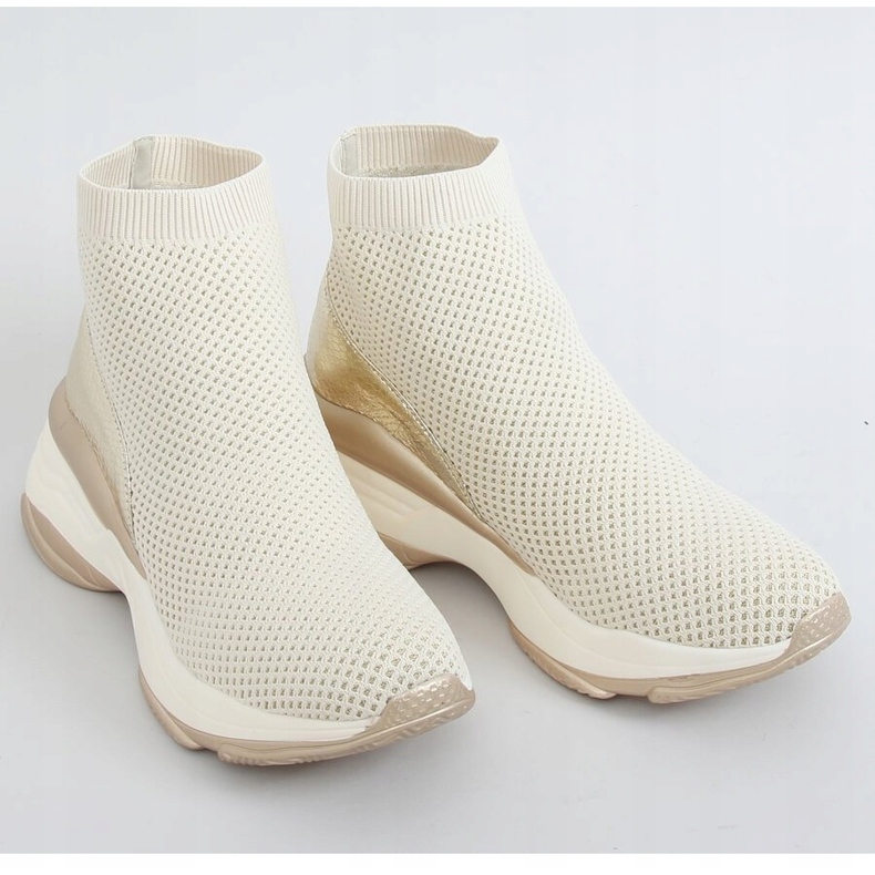 Oro HQ209 Scarpe sportive con calzini dorati d'oro 1