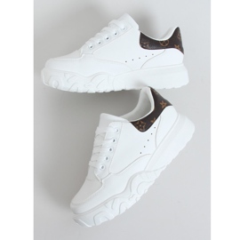 Sneakers bianche da donna VL124P Marrone bianco 1