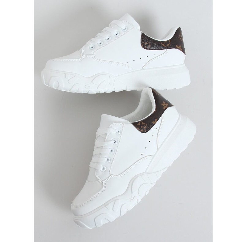 Sneakers bianche da donna VL124P Marrone bianco 1