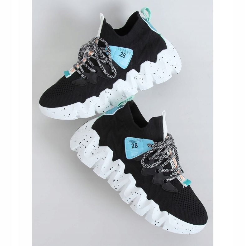 Nero NB387 Scarpe sportive nere con suola alta 1