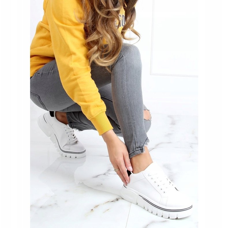 Sneakers suola alta bianca NB382P White bianco 1