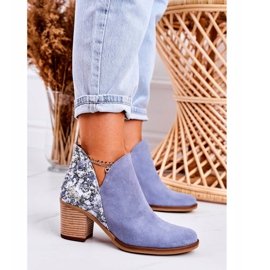 Stivali da donna in pelle con tacco alto Maciejka Light Blue 04492 1