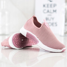 SHELOVET Comode scarpe da ginnastica in tessuto rosa 2
