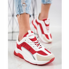 Via Giulia  Sneakers Con Glitter Moda beige bianca rosso 1