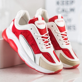 Via Giulia  Sneakers Con Glitter Moda beige bianco rosso 2