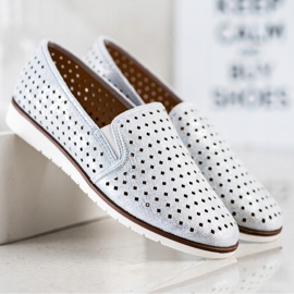 Kylie Slipon traforati lucidi d'argento 1