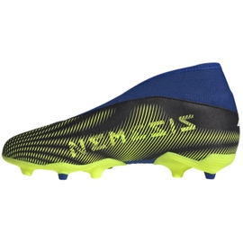 Scarpe da calcio Adidas Nemeziz.3 Ll Fg Jr FY0819 bianco, nero, blu, giallo nero 1