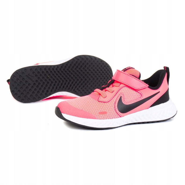 Nike Revolution 5 Psv Jr BQ5672-602 scarpe bianca rosa 1
