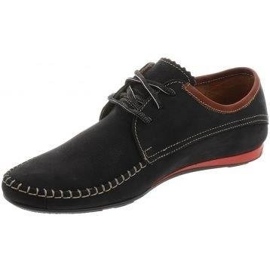 Lemar Mocassini da uomo allacciati 872 neri con marrone nero 1
