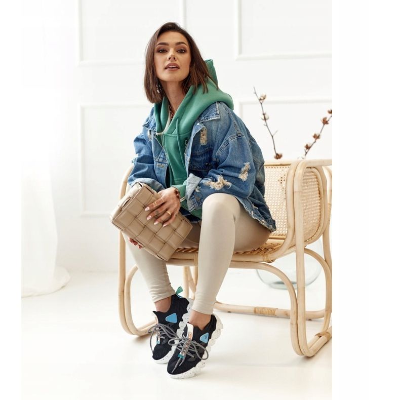 PS1 Calze sportive da donna nere Fashion Pioneer nero blu 1