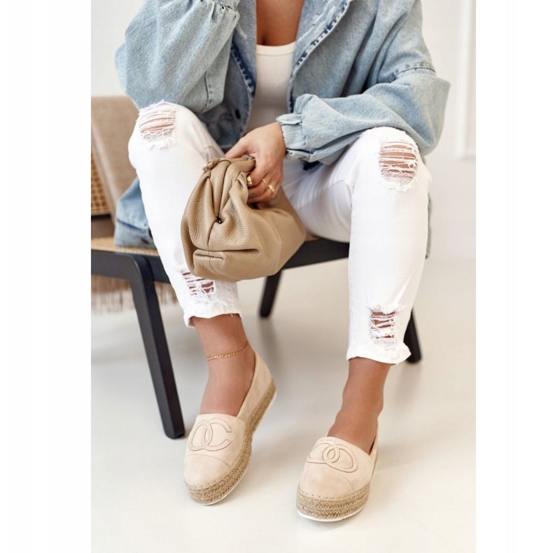 PS1 Espadrillas Da Donna Su Una Piattaforma Di Paglia Beige Febi 1
