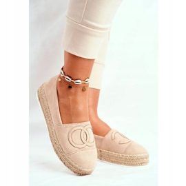 PS1 Espadrillas Da Donna Su Una Piattaforma Di Paglia Beige Febi 2
