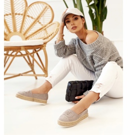 PS1 Espadrillas Da Donna Su Una Piattaforma Di Paglia Grigio Febi 2