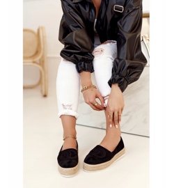 PS1 Espadrillas da donna su piattaforma di paglia nere Febi nero 1
