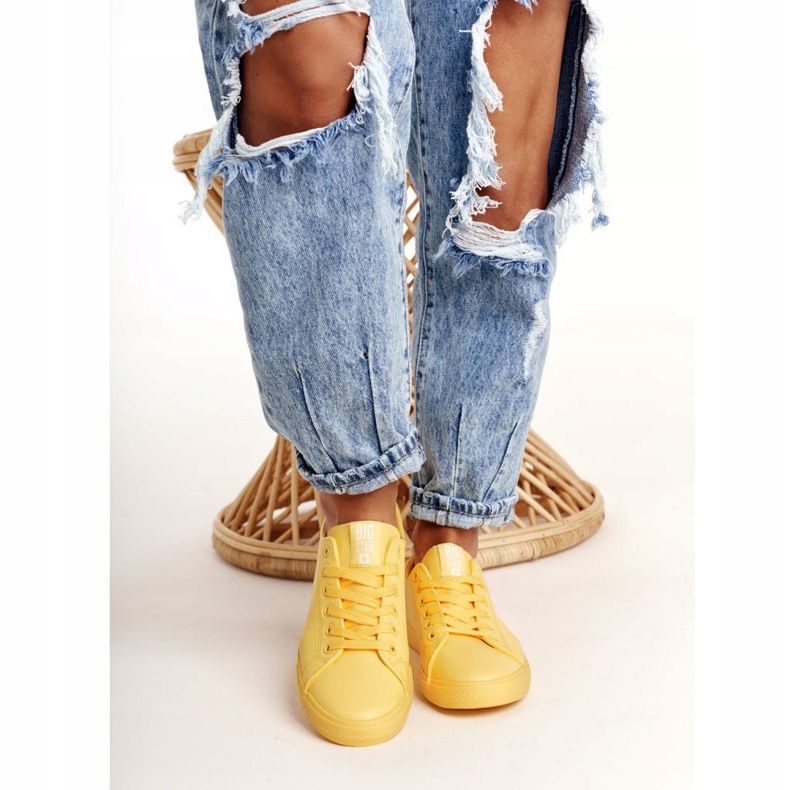 Sneakers da donna in pelle Big Star HH274142 Gialle giallo 1