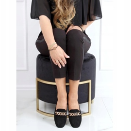 Mocassini neri con catena LL-237P Nero 1