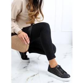 Sneakers nere da donna con borchie LA124P Black nero 2