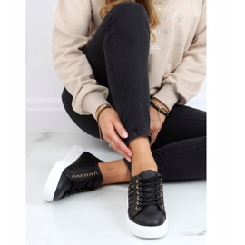 Sneakers nere da donna con borchie LA124P Black nero 1