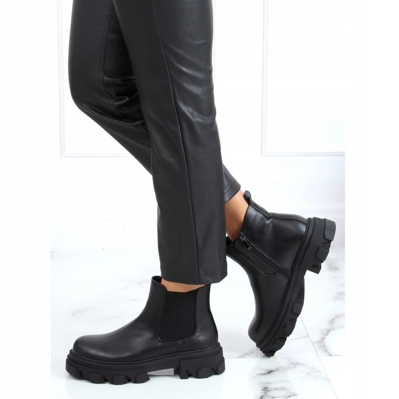 Stivaletti Chelsea neri con suola alta nero 888-52 Nero 2