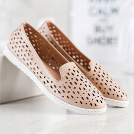 Sabatina Slipon con motivo traforato marrone 1