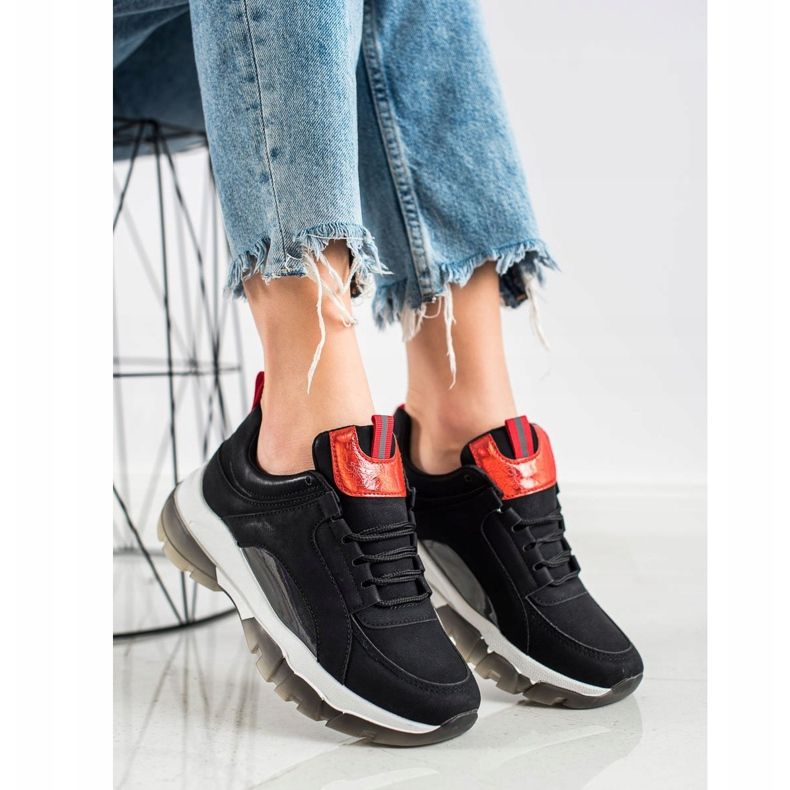 SHELOVET Sneakers in ecopelle nere nero 1