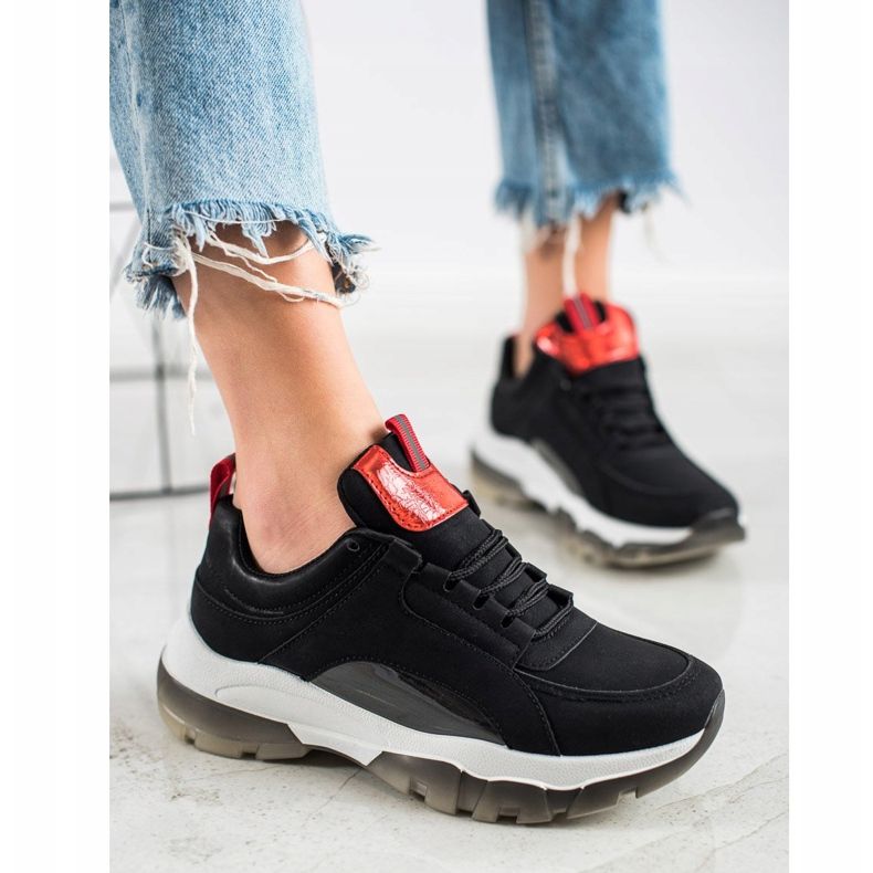 SHELOVET Sneakers in ecopelle nere nero 2