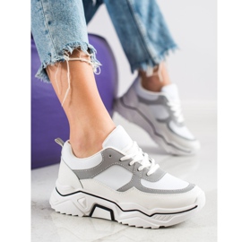 SHELOVET Comode sneakers sportive bianca grigio multicolore 1