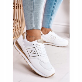 Scarpe sportive da donna Sneakers Bianche e Oro Last Minute bianco d'oro 2