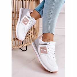 Scarpe sportive da donna Sneakers Bianche e Rosa Last Minute bianco grigio 1