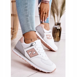 Scarpe sportive da donna Sneakers Bianche e Rosa Last Minute bianco grigio 2