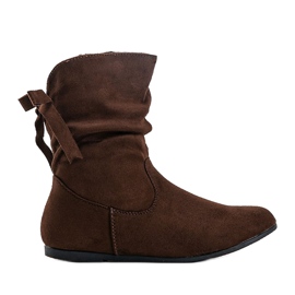 Stivali da donna in camoscio marrone DH26 1