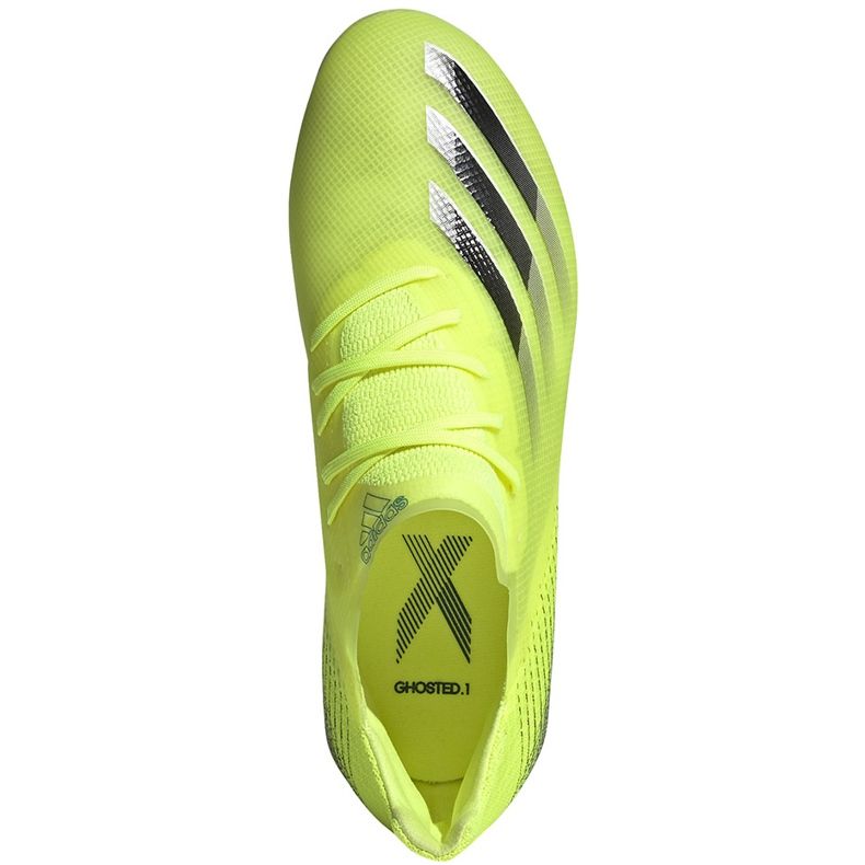Scarpe calcio Adidas X Ghosted.1 Fg Junior giallo-nero FW6955 giallo, nero 1