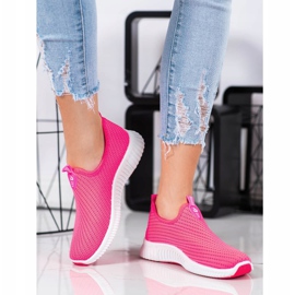 SHELOVET Comode scarpe da ginnastica in tessuto rosa 2